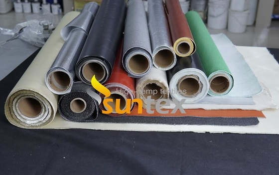 Heat Resistant Fireproof Curtains Insulating Thermal Conductivity Silicone Rubber Coated Fibergla