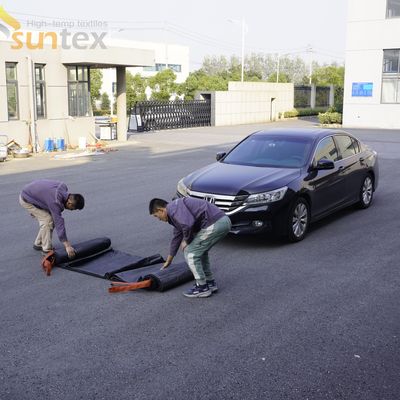 Gray Color Suntex Car Fire Blanket Thermal Resistance 550℃/1000℃