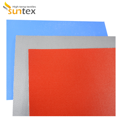 Double Sided Silicone Coated Fiberglass Fabric Alkali Free Grey Color High Temperature Resistance Fire Retardant