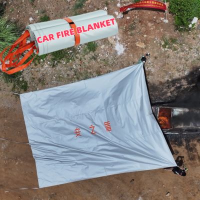 EV Car Fire Blanket Gray 550℃ Thermal Resistance