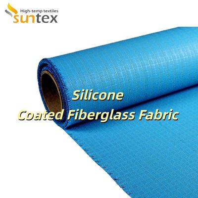 Flame Retardant Silicone Coated Fiberglass Fabric with Temperature Resistance -50°C to 500°C and 400 g/sqm Weight