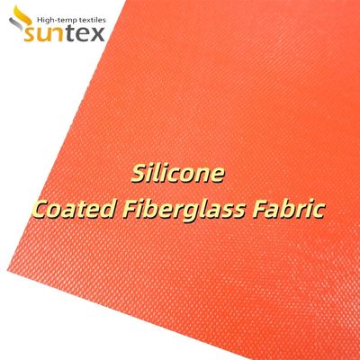 Heat Resistant Silicone Coated Fiberglass Fabric with 0.3 mm Thickness and 400 g/sqm Weight for High Temperature Areas