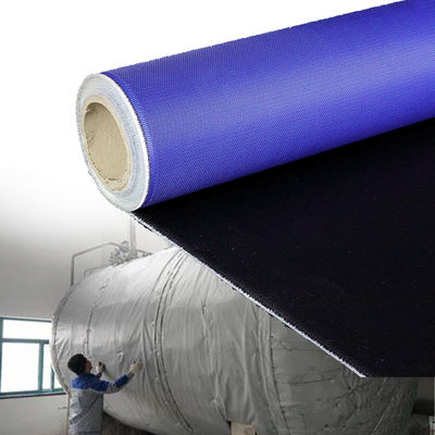 Heavy Duty Welding Blanket with 1m/1.3m/1.5m/1.52m/1.55m Width Blue/Black Twill Weave PU Coated Fiberglass Fabric