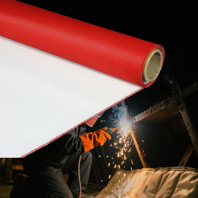 Double Sided Silicone Coated Fiberglass Fabric Alkali Free with 50 m / 100 m Roll Length for High Temperature Resistance