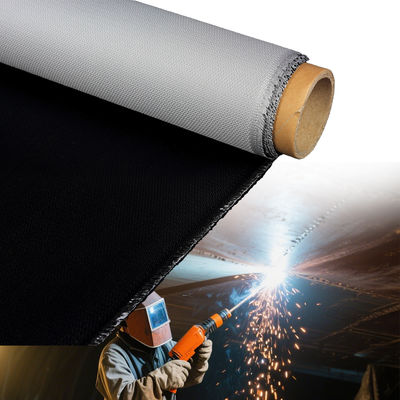 PU Coated Fiberglass Fabric with 1m/1.3m/1.5m/1.52m/1.55m Width Blue/Black Color and Twill Weave for Fireproof Reinforcement