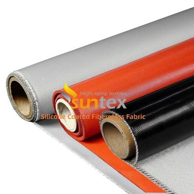 Alkali Free Water Repellent Silicone Coated Fiberglass Fabric with 50 m / 100 m Roll Length for Heat and Fire Resistance