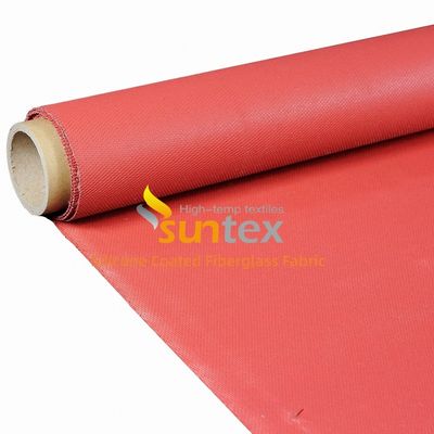 Weatherproof Water Repellent Silicone Coated Fiberglass Fabric with 50 m / 100 m Roll Length for High Temperature Thermal Insulation