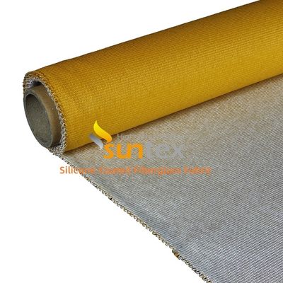 Fireproof Silicone Coated Fiberglass Fabric with 50 m / 100 m Roll Length Alkali Free and Weatherproof