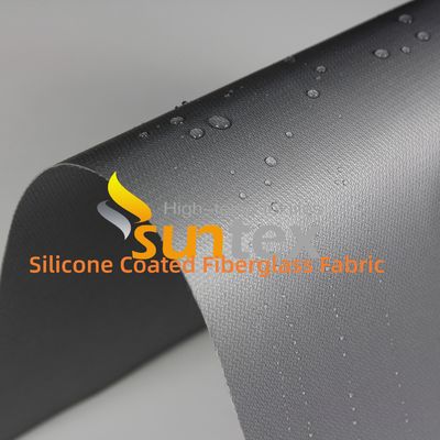 Weatherproof Water Repellent Silicone Coated Fiberglass Fabric with 50 m / 100 m Roll Length for Thermal Insulation
