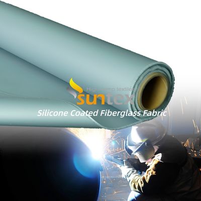 Fireproof Silicone Coated Fiberglass Fabric with 50 m / 100 m Roll Length Alkali Free Water Repellent Thermal Insulation Fabric