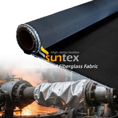 Fireproof High Temperature Retardant Silicone Coated Fiberglass Fabric with 0.3 mm Thickness and 400 g/sqm Weight