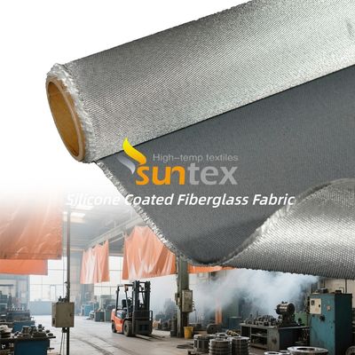 Fireproof Silicone Coated Fiberglass Fabric with Temperature Resistance -50°C to 500°C and 0.3 mm Thickness