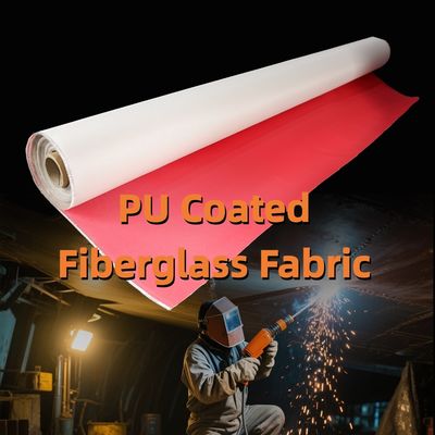 Double-Side PU Coated Fiberglass Fabric Welding Blanket with 1800C Temperature Resistance 460 g/sqm 0.41 mm