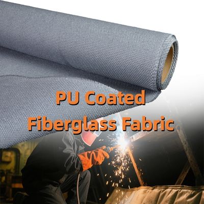 High Silica Coated PU Coated Fiberglass Fabric 460 g/sqm 0.41 mm Fireproof Thermal Insulation Material