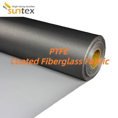 High Strength PTFE Coated Fiberglass Fabric with 550℃ Temperature Resistance and Silver Grey Color for Fire Control Systems