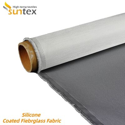 850g/m2 Fireproof Heat Resistant Silicone Coated Fiberglass Fabric High Silica Fiberglass Cloth