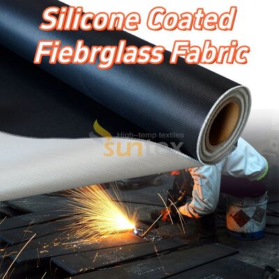 0.45mm Thickness Silicone Coated Fiberglass Fabric Heat-Resistant Anti-tear Fireproof Cloth for Industrial Insulation