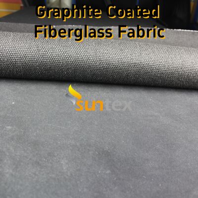 Graphite Coated Fiberglass Fabric High Temperature Fiberglass Cloth with 750℃ Temperature Resistance 28.82oz/sqy Unit Weight and Black Plain Pattern
