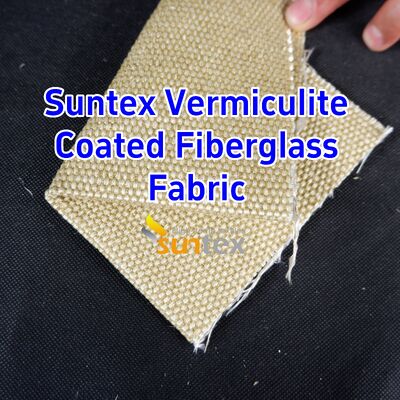 Vermiculite Coated Fiberglass Fabric with 750℃ Temperature Resistance and 1070gsm Heavy Weight for Custom Size Fire Resistant Applications