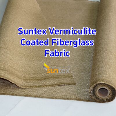 Abrasion Resistant Vermiculite Coated Fiberglass Fabric with 750℃ Temperature Resistance and Double Sided Vermiculite Coating for Removable Insulation Cover