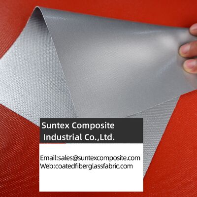 Alkali Free 4H Satin Weave Silicone Coated Fiberglass Fabric - 550°C Heat Resistant Fireproof Cloth
