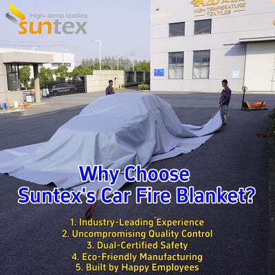 Gray EV Car Fire Blanket with 550℃/1000℃ Thermal Resistance and Oxygen Deprivation for Fire Safety