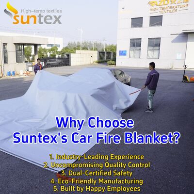 100% Fiberglass EV Car Fire Blanket with 550℃/1000℃ Thermal Resistance and Oxygen Deprivation for Fire Safety