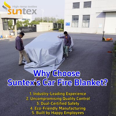 100% Fiberglass EV Car Fire Blanket with 550℃/1000℃ Thermal Resistance and Oxygen Deprivation for Fire Safety