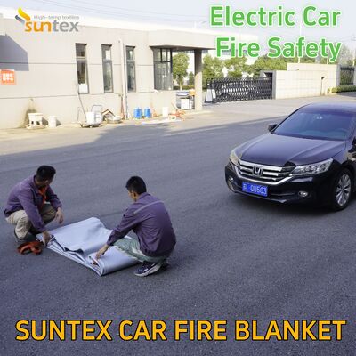 Wholesale 6*8m High-Temperature Fiberglass Fire Blanket for Electric Cars Parking Lot
