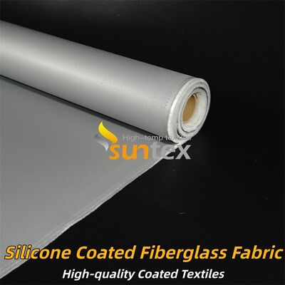 Durable Double Sided Grey Color Silicone Coated Fiberglass Fabric with Temperature Resistance -50°C to 500°C for Industrial Insulation and Fire Retardant Applications