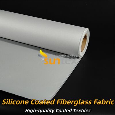 Fire Retardant Silicone Coated Fiberglass Fabric Double Sided Grey Color Curtain Fabric for Industrial Thermal Insulation and Safety