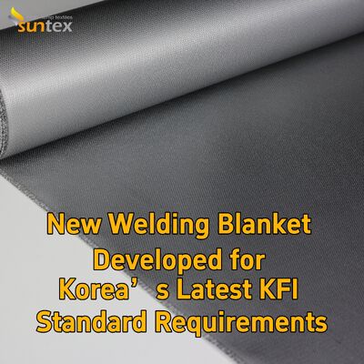 Suntex KFI Certified Grey Silicone Fiberglass Welding Blanket for Korea Market
