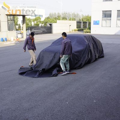 Gray EV Car Fire Blanket with 550℃/1000℃ Thermal Resistance for Oxygen Deprivation Fire Pit Mat