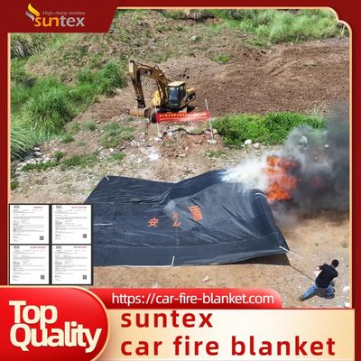 Gray Color Suntex Car Fire Blanket Thermal Resistance 550℃/1000℃