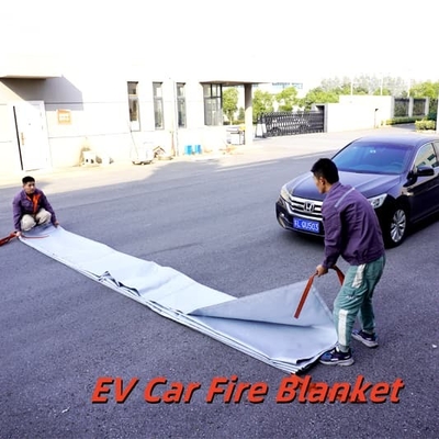 ผ้าห่มไฟ EV สีเทา 550 °C ความต้านทานต่อความร้อนสําหรับไฟแบตเตอรี่ลิเดียม