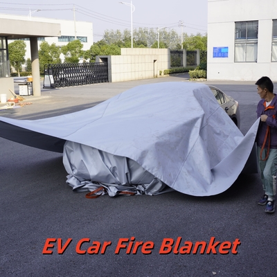 ผ้าห่มไฟ EV สีเทา 550 °C ความต้านทานต่อความร้อนสําหรับไฟแบตเตอรี่ลิเดียม