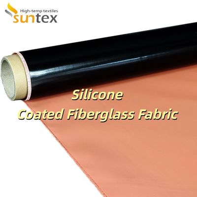 Industrial Strength Silicone Coated Fiberglass Fabric with Superior Heat Resistance Up to 260°C, 0.3 mm Thickness, and 400 g/sqm Weight