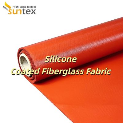 High Temperature 550°C Resistance Silicone Coated Fiberglass Fabric with 0.3mm Thickness and 400 g/sqm Weight
