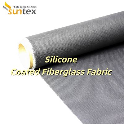 Flame Retardant Silicone Coated Fiberglass Fabric with Temperature Resistance -50°C to 500°C and 400 g/sqm Weight