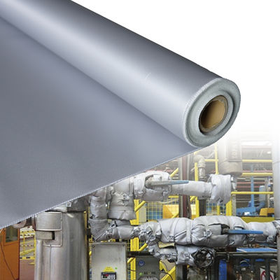 E-Glass Silicone Rubber Coated Fiberglass Fabric with 50 m / 100 m Roll Length and Alkali Free Properties for Thermal Insulation