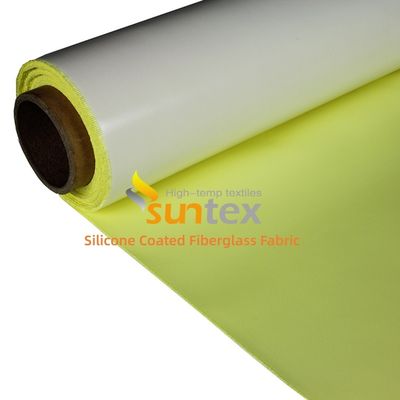 Fireproof Silicone Coated Fiberglass Fabric with 50 m / 100 m Roll Length Alkali Free and Weatherproof