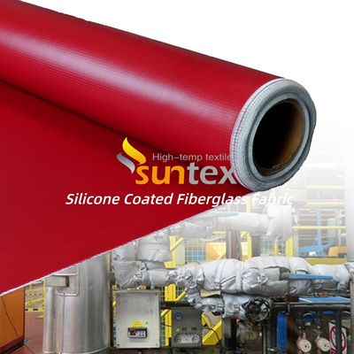 Corrosion Resistant Weatherproof Silicone Coated Fiberglass Fabric with 50 m / 100 m Roll Length for Thermal Insulation