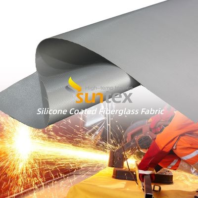 Double Sided Silicone Coated Fiberglass Fabric Welding Blanket with 50 m / 100 m Roll Length and Water Repellent Properties