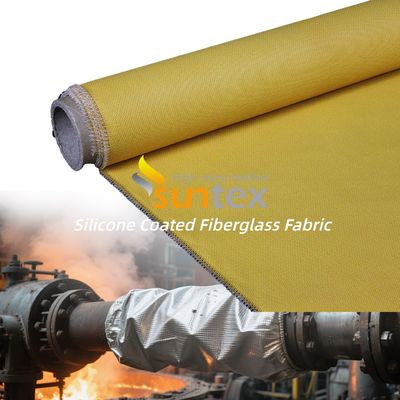 Fireproof Waterproof Silicone Coated Fiberglass Fabric 850g/m2 for High Temperature Resistance