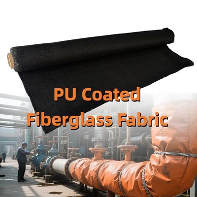 PU Coated Fiberglass Fabric 460 g/sqm 0.41 mm Twill Weave for Industrial Use with 1m to 1.55m Width