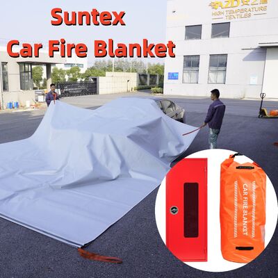 Suntex EV Car Fire Blanket with 2.3-2.7 cm³/(cm²·s) Breathability and 550℃/1000℃ Thermal Resistance in Gray