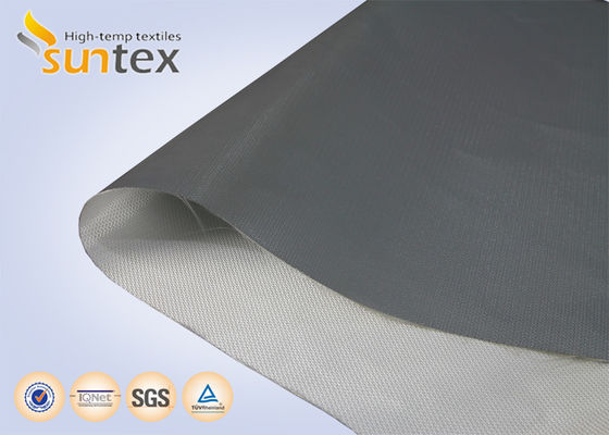 Plain / Twill ผ้าเคลือบไฟเบอร์กลาส PU สำหรับผ้าม่านป้องกันผ้า 0.21 มม. Compensator หนาผ้า