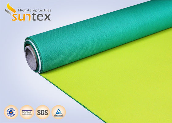 ผ้าใยแก้วเคลือบ PU สีเหลืองเขียว, วัสดุผ้าม่านกันไฟสำหรับระบบท่อลมและการเชื่อม