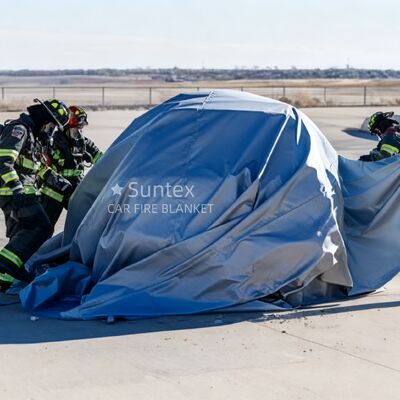 ผ้าห่มดับเพลิงฉุกเฉินสำหรับรถยนต์ขนาดกะทัดรัด ทนความร้อน 550℃/1000℃ และลดออกซิเจนเพื่อดับไฟ