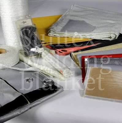 ผ้าคลุมเชื่อมไฟเบอร์กลาส 100% - ทนความร้อน 550°C พร้อมขนาดที่ปรับแต่งได้